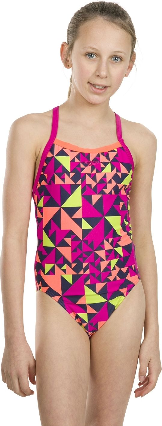 Speedo Fluotime Allover Thinstrap Crossback - pink/orange/navy/green 128 - obrázek 2