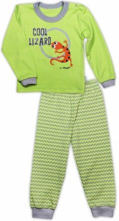 Bavlněné pyžamko NICOL JEŠTĚRKA - zigzag/hráškově zelená - obrázek 1