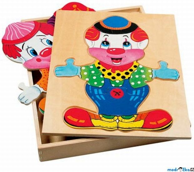 Puzzle oblékání - Šatní skříň klaun, 32ks (Bino) - obrázek 1