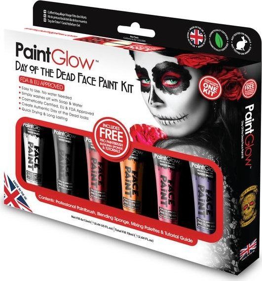 PAINTGLOW Sada barev na obličej a tělo Day of the Dead - obrázek 1