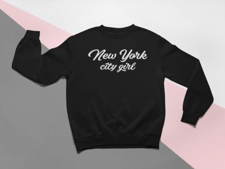 KIDSBEE Moderní dětská dívčí mikina New York City Girl - černá, Velikost koj. oblečení 134 - obrázek 1