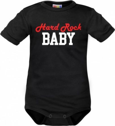 Body krátký rukáv Dejna Hard Rock Baby - černé, Velikost koj. oblečení 62 (2-3m) - obrázek 1
