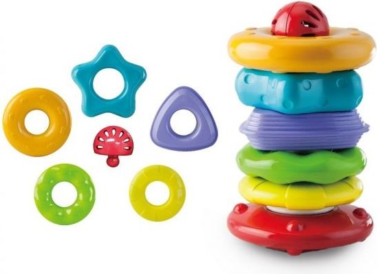 Teddies Skládanka pyramida různé tvary 6ks plast v krabici 28x17cm 12m+ - obrázek 3