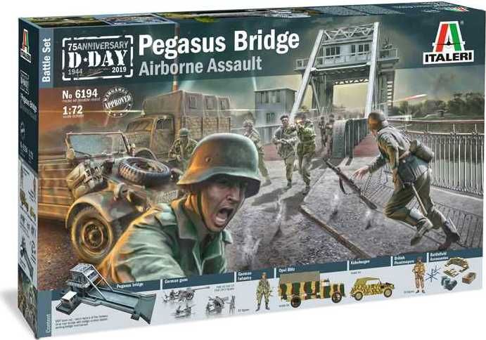 ITALERI Model Kit diorama 6194 - Pegasus Bridge Airborne Assault (1:72) - obrázek 1