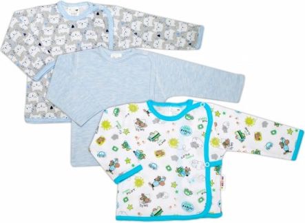 Novorozenecká chlapecká sada košilek Baby Nellys ® - 3 ks, Velikost koj. oblečení 62 (2-3m) - obrázek 1