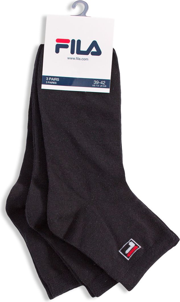 Ponožky 3 páry FILA logo černé Velikost: 35-38 - obrázek 1