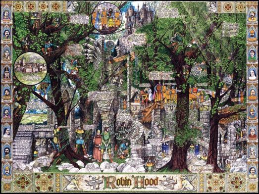 FALCON , JUMBO Puzzle Dobrodružství Robina Hooda 1000 dílků - obrázek 1