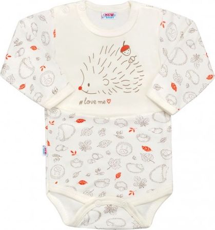 Kojenecké body s dlouhým rukávem New Baby Hedgehog béžové, Béžová, 80 (9-12m) - obrázek 1