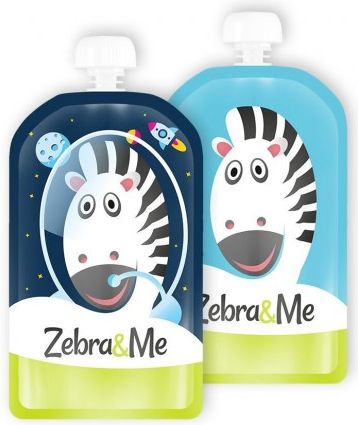 Zebra&Me Kapsička na dětskou stravu na opakované použití  – 2ks kosmonaut-zebra - obrázek 1