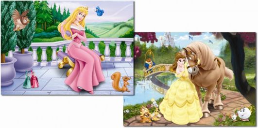 EDUCA Puzzle Princezna & Kráska a zvíře 2x48 dílků - obrázek 1