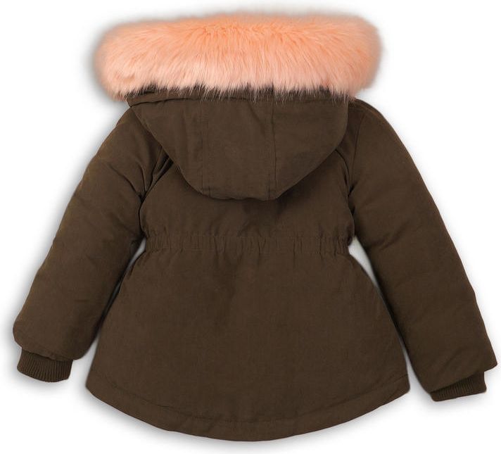 Minoti Kabát dívčí zimní Parka podšitá chlupem khaki 86/92 - obrázek 3