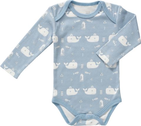 Fresk Body s dlouhým rukávem Whale blue fog, 0-3 m - obrázek 1