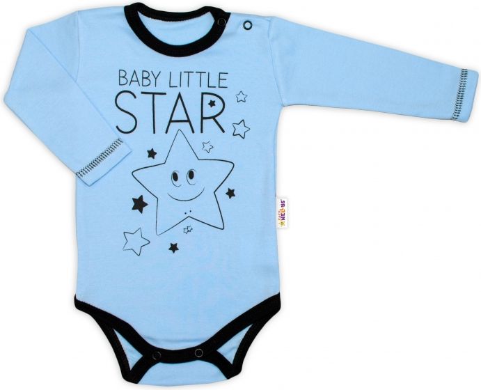 Baby Nellys Baby Nellys Body dlouhý rukáv, modré, Baby Little Star, vel. 68 68 (4-6m) - obrázek 1