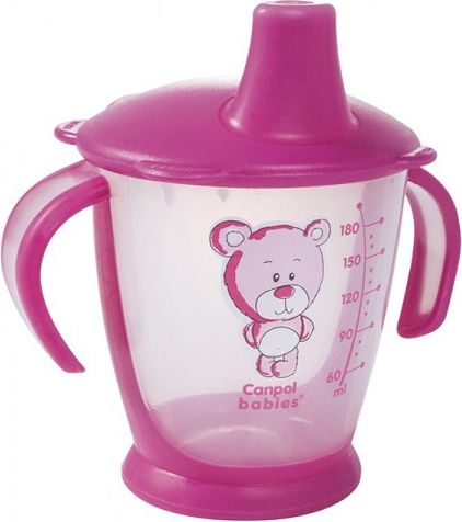 Dětský netekoucí hrníček Canpol babies Teddy růžový - obrázek 1