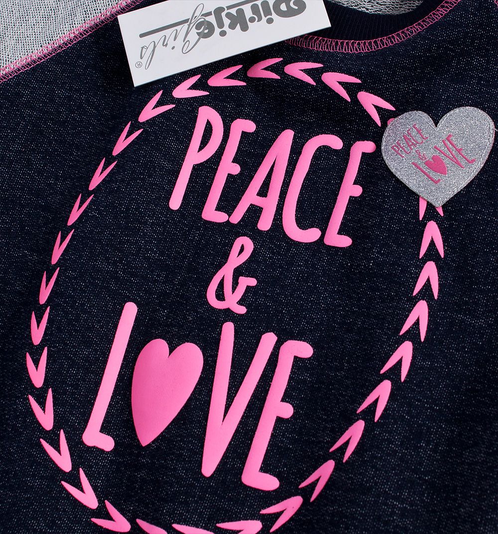 Dirkje Dívčí mikina Peace and love - šedá Velikost: 110 - obrázek 4