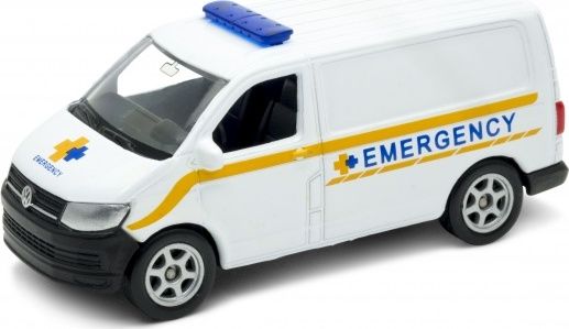 Welly Volkswagen Transporter T6 Van 1:34 emergency bílé - obrázek 1