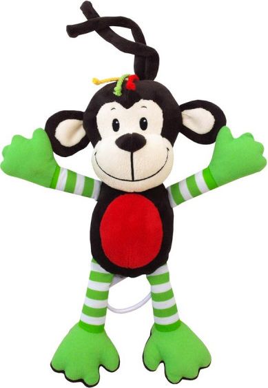 BABY MIX Dětská plyšová hračka s hracím strojkem Baby Mix opice zelená - obrázek 1