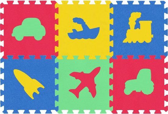 MALÝ GÉNIUS Pěnové puzzle MAXI 6 Dopravní prostředky silný (mix-4) - obrázek 1
