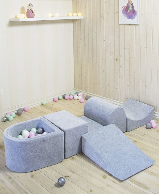 Opičí dráha Little Monkey s bazénkem a míčky šedá - obrázek 1