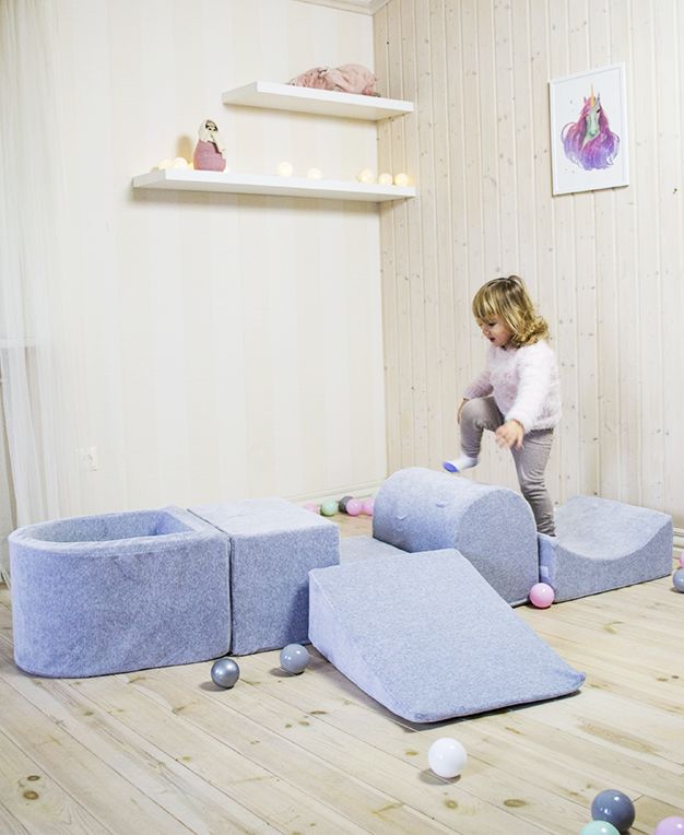 Opičí dráha Little Monkey s bazénkem a míčky šedá - obrázek 4