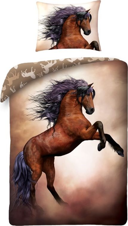 HALANTEX Povlečení Kůň Bavlna 140/200, 70/90 cm - obrázek 1