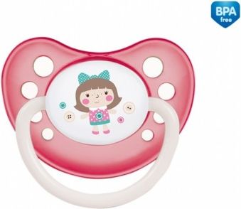 Dudlík anatomický Canpol Babies 18m+ C, Toys - panenka růžová - obrázek 1
