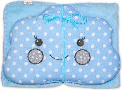 Dětská sada deka + polštářek Mráček Baby Nellys ® - bubble modrá - obrázek 1