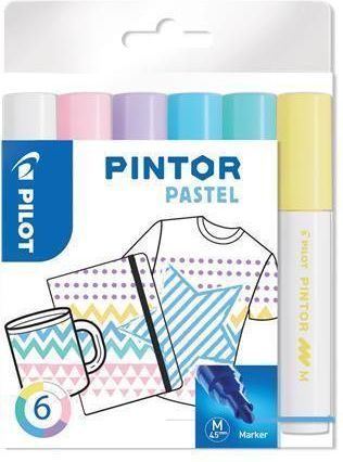 Set dekorativních popisovačů "Pintor M", pastelová, 6 barev, 1,4 mm, PILOT, set 6 ks - obrázek 1