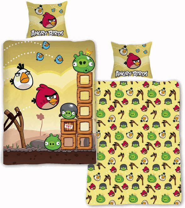Halantex Povlečení Angry Birds Bouře bavlna 140x200, 70x80cm - obrázek 1