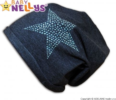 Bavlněná čepička Baby Nellys ® - Hvězdička modrá - obrázek 1