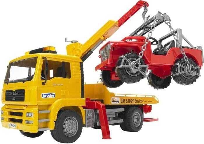 Bruder Nákladní auto MAN odtah + jeep - obrázek 1