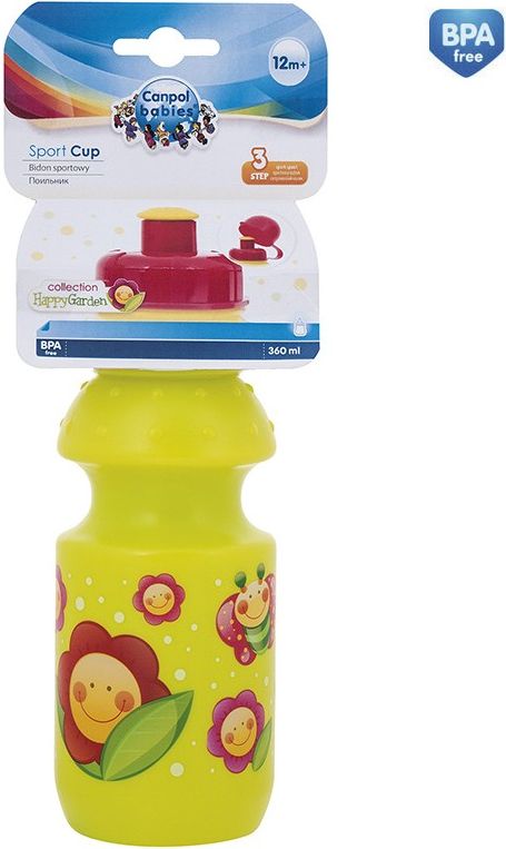 Láhev s uzavíratelným pítkem Canpol babies Happy garden 4/113 zelená - obrázek 1