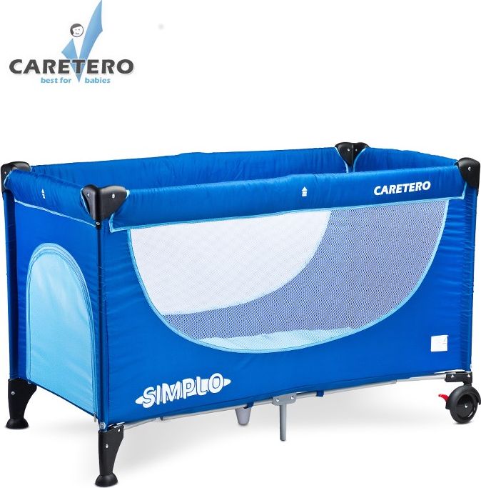 Dětská skládací cestovní postýlka, CARETERO Simplo blue - obrázek 1