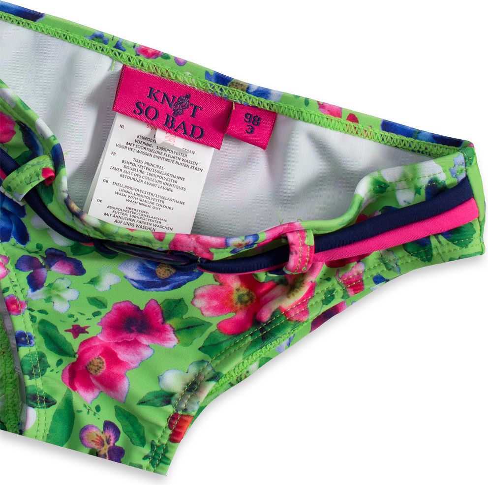 Dívčí plavky KNOT SO BAD FLOWERS zelené Velikost: 122 - obrázek 7