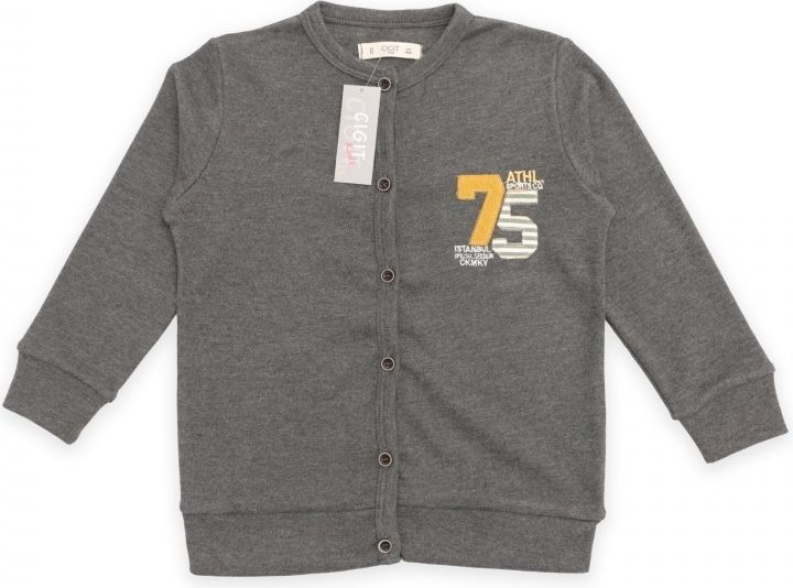 Cigit Kids chlapecký svetr - 122-128/Tmavě šedá/100% přírodní bavlna - obrázek 1