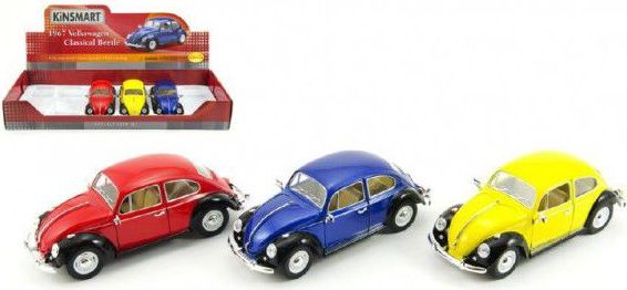 Kovový model Kinsmart Volkswagen Classical Beetležlutočerný 1:24 - obrázek 1