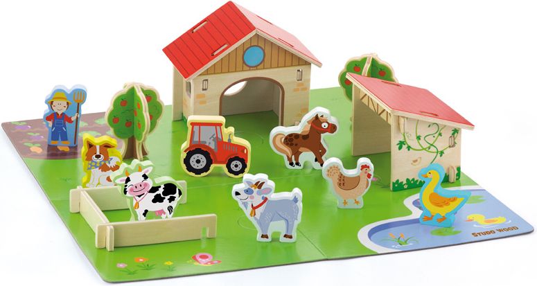 Viga Dětské dřevěné 3D puzzle Viga Farma Multicolor - obrázek 1