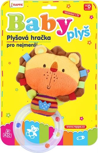 RAPPA Chrastítko plyšové lev s kruhem BABY lev - obrázek 2