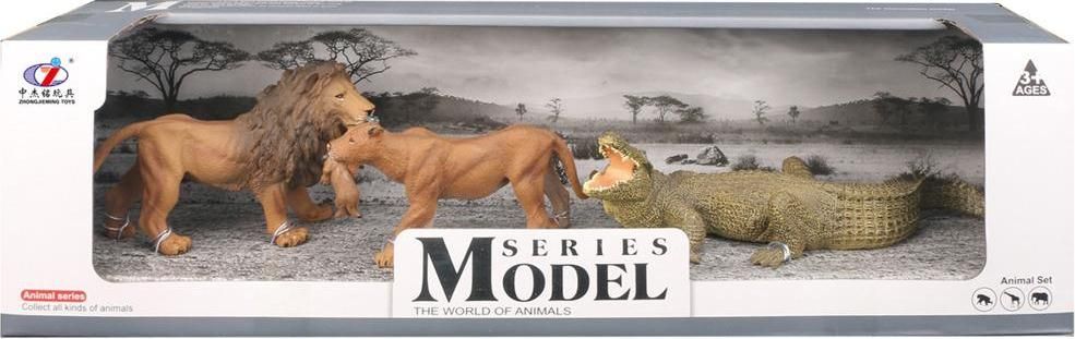 Sada Model Svět zvířat lev, lvice, krokodýl - obrázek 1