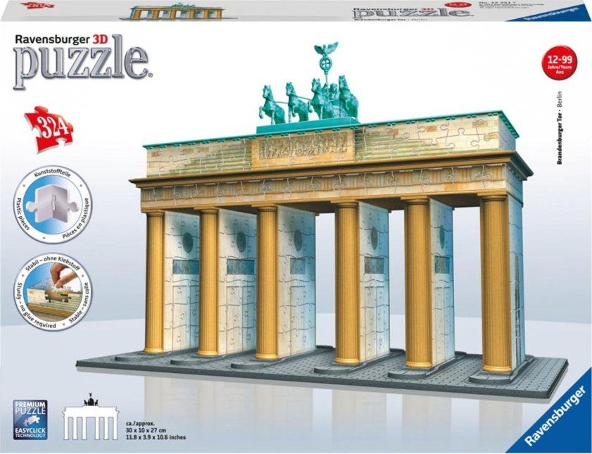 RAVENSBURGER 3D puzzle Braniborská brána, Berlín 324 dílků - obrázek 1