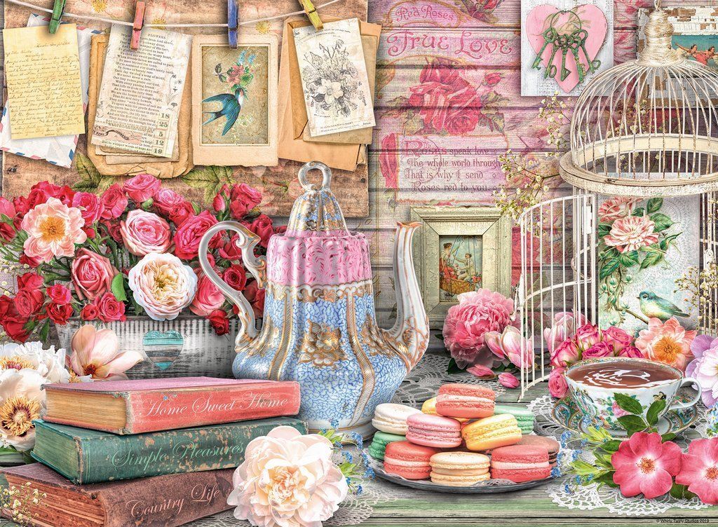 RAVENSBURGER Puzzle Vintage čajový dýchánek 500 dílků - obrázek 1