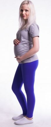 Be MaaMaa Těhotenské legíny - tmavě modré, vel. XL, K19 - obrázek 1