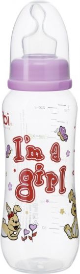 BIBI Bibi Kojenecká láhev I´m a girl 250 ml - obrázek 1