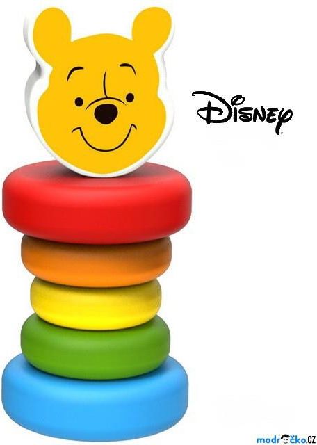 Chrastítko - Hračka do ruky, Dřevěny Medvídek Pú (Disney Derrson) - obrázek 1