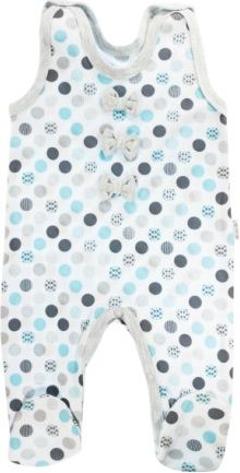 Kojenecké bavlněné dupačky Bubble boo, tyrkys/šedá, Velikost koj. oblečení 68 (4-6m) - obrázek 1