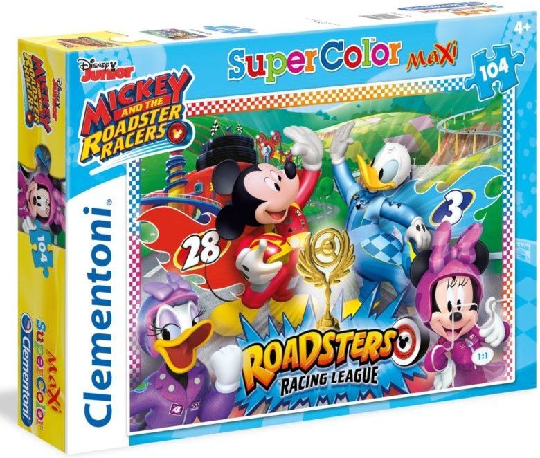 Clementoni - Puzzle Maxi 104, Mickey závodník - obrázek 1
