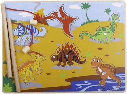 Bigjigs dřevěné magnetické puzzle - dinosauři - obrázek 1