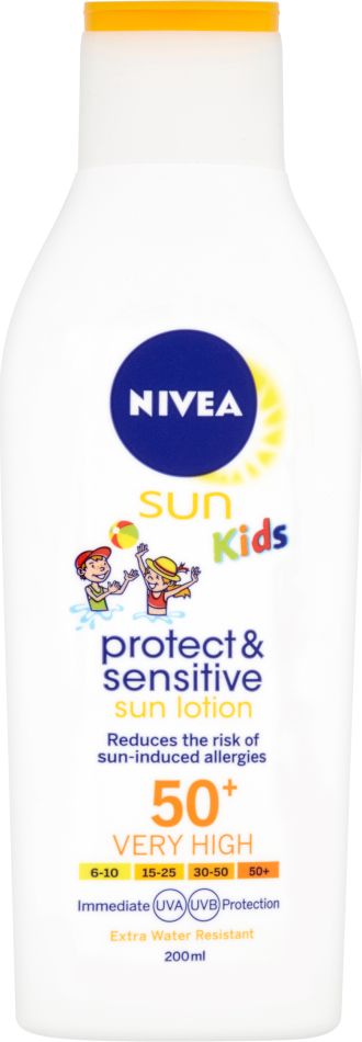 NIVEA Sun Protect & Sensitive Dětské mléko na opalování OF 50+ 200 ml - obrázek 1