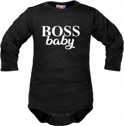 Body dlouhý rukáv Dejna Boss baby - černé, Velikost koj. oblečení 86 (12-18m) - obrázek 1