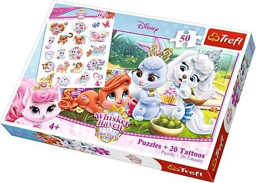 TREFL Puzzle s tetováním Pelíškov: Příběhy palácových mazlíčků 50 dílků - obrázek 1
